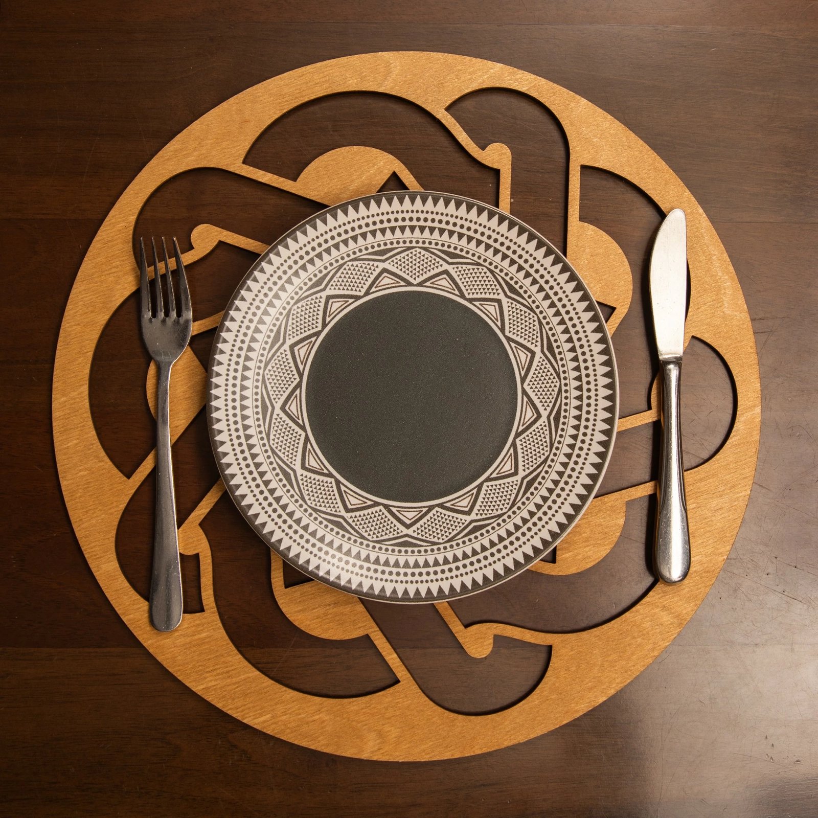 Set nënshtrues tavoline prej druri, Hermia, Don, ngjyrë mjaltë, 4 copë