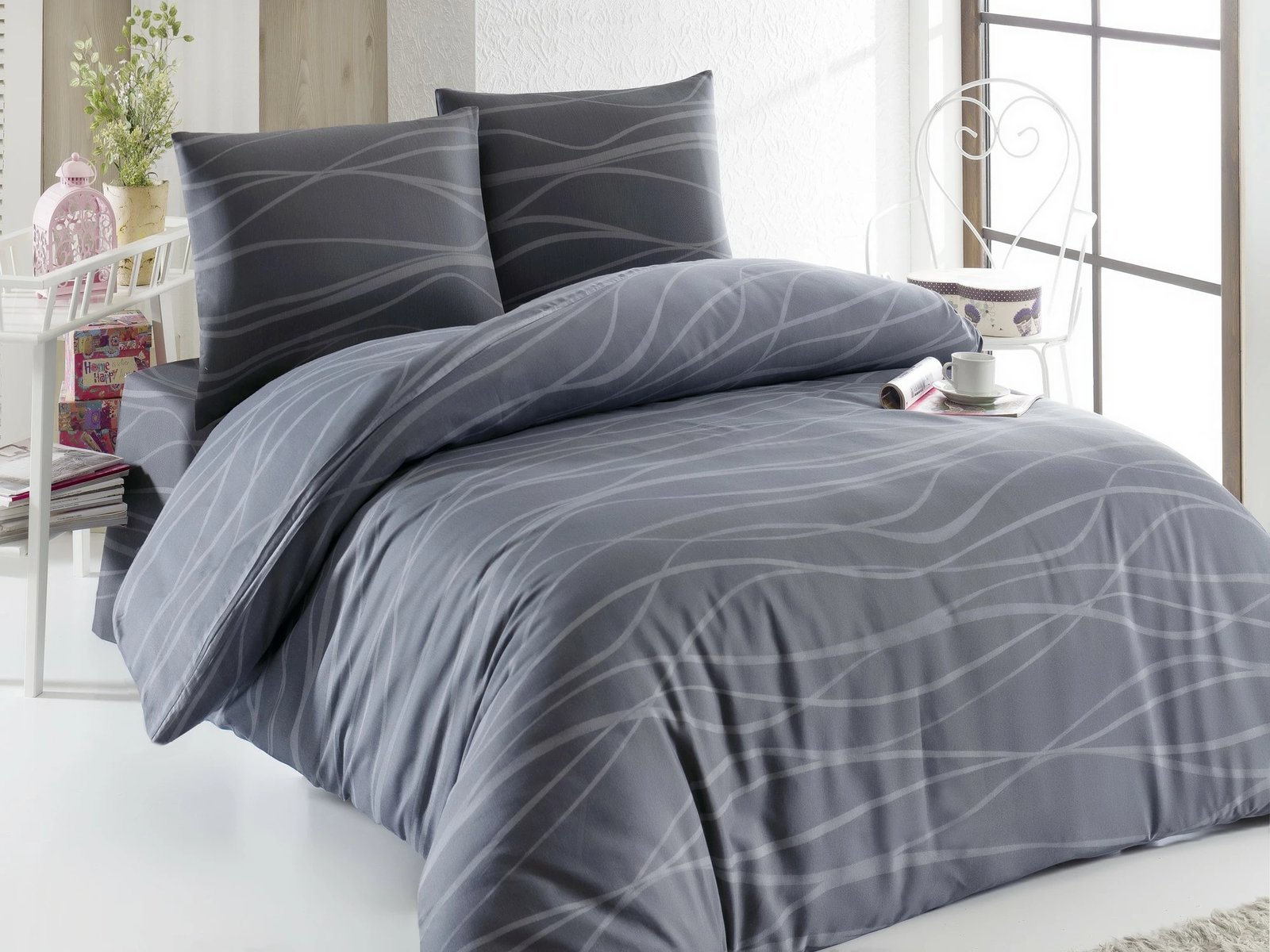 Set mbulesë jorgani XXL për një person, ngjyrë gri, L'essentiel