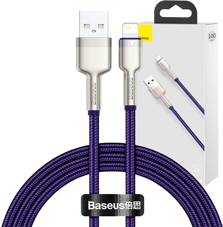 Kabllo USB në Lightning Baseus CALJK-A05, 1m, vjollcë