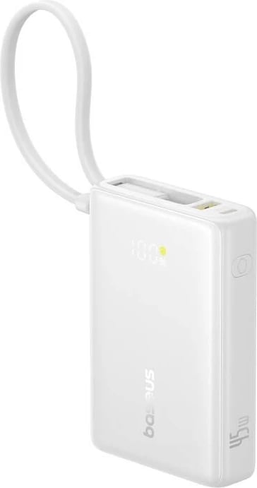 Powerbank Baseus PicoGo P10076803213-00 10000mAh 45W me ekran digjital, i bardhë
