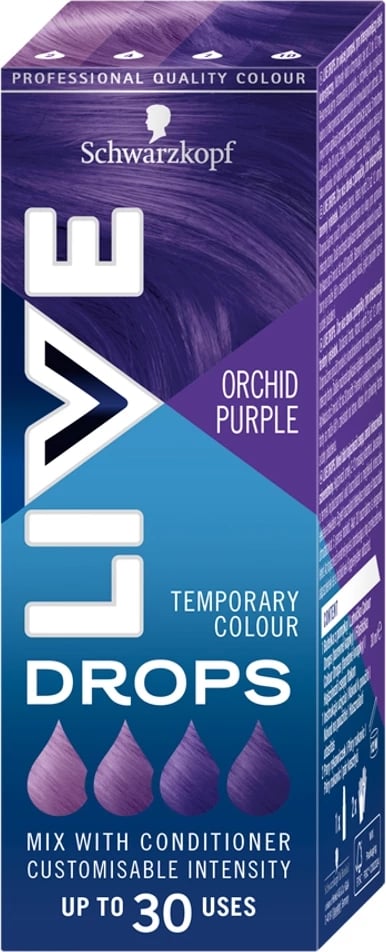 Pikë për ngjyrosje të përkohshme të flokëve për femra Schwarzkopf Live Drops Orchid Purple 30ml