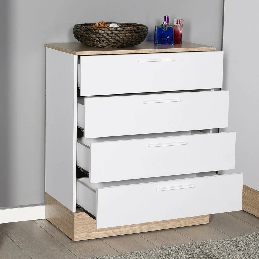 Komodë Hanah Home, Sfn-840-Mb-1, ngjyrë lis dhe e bardhë, 5 sirtarë