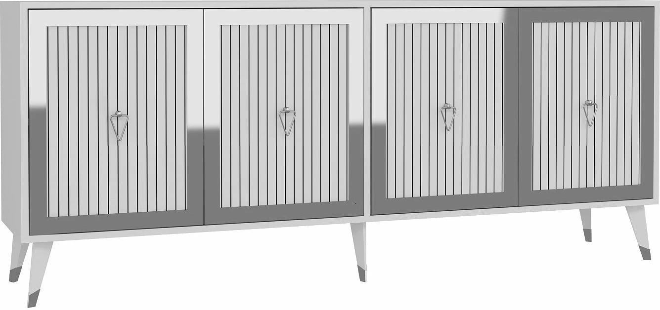 Konsolë Skye Decor, e bardhë, argjend