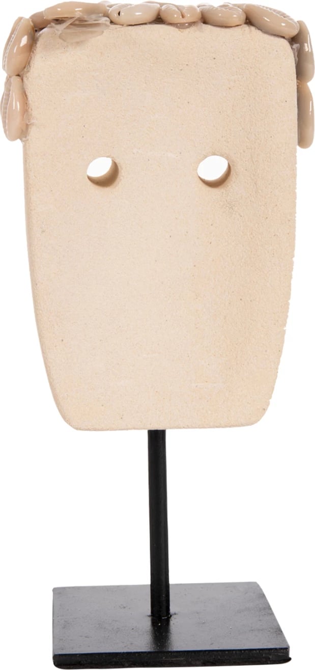 Dekor tavoline fytyrë, gur Paras, në qëndrim metalik të zi, FH4313, 9x6x19 cm.