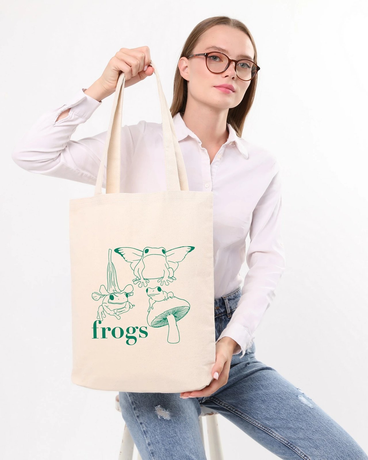 Torbë tote Zoozie Bags, krem, 35x40x8cm