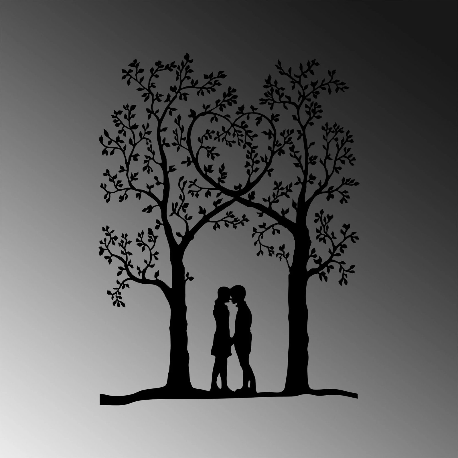 Aksesor dekorativ metalik për mur, Love Garden, Wallity, 46x63cm, i zi