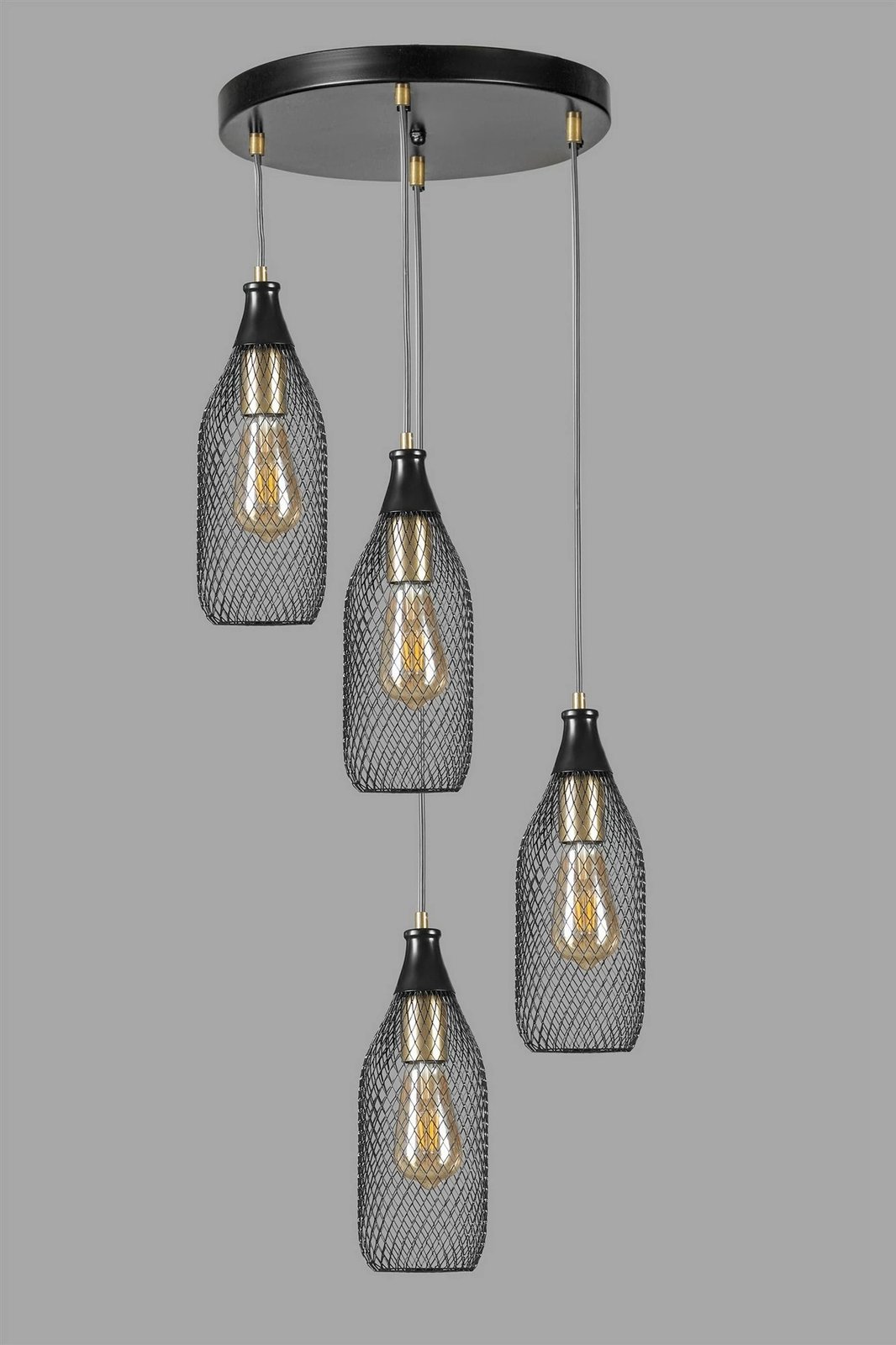 Llambë tavani Opviq Rio, 4 llampa, metal i zi