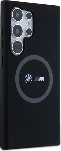 Mbështjellës BMW M Silicone Printed Ring MagSafe për Samsung Galaxy S24 Ultra, i zi