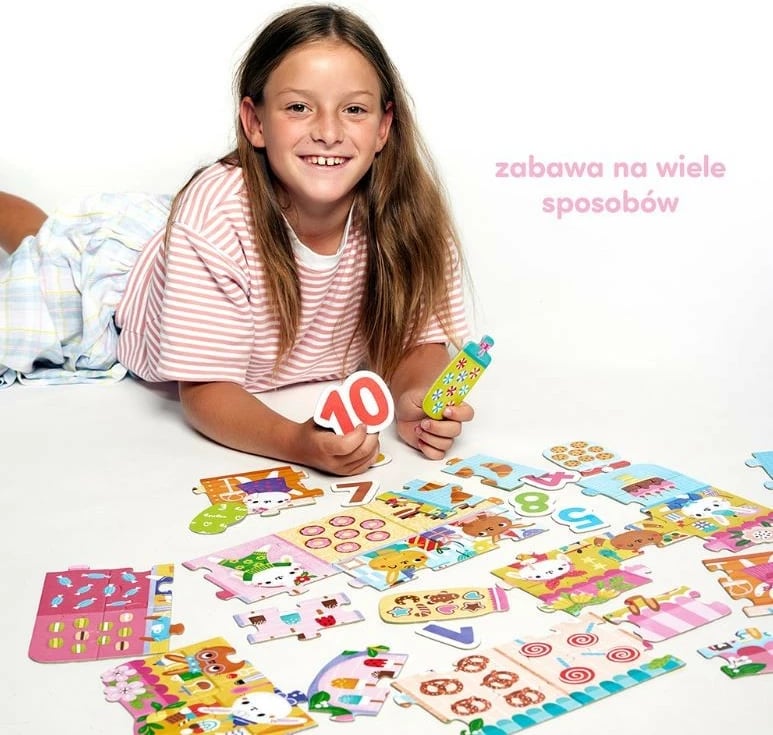 Puzzle edukativ CzuCzu Number Bunnies, 40 pjesë, për fëmijë, shumëngjyrësh