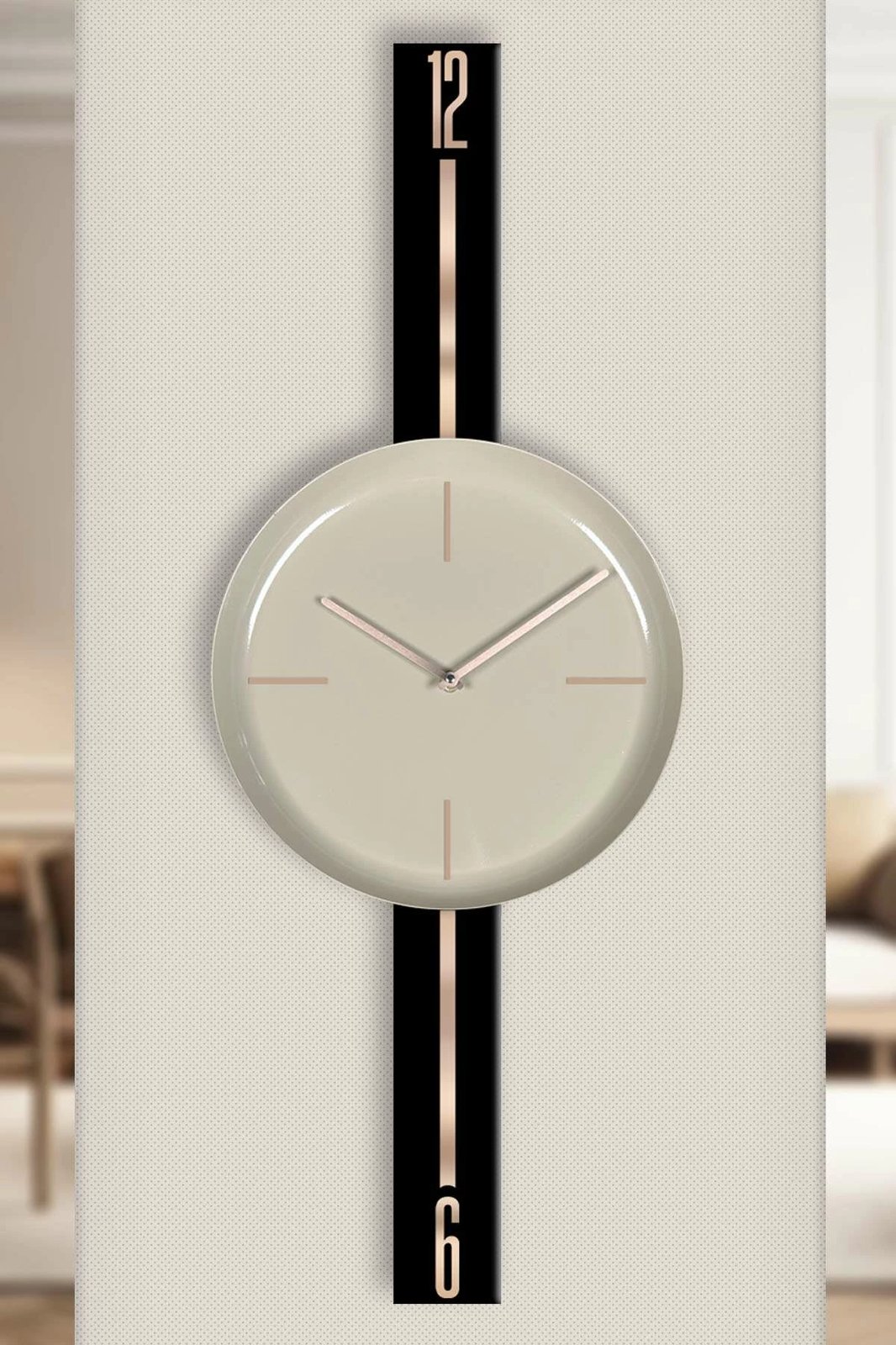 Orë muri dekorative Wallity, Vlnt103Syhcp, e zezë dhe kapuçino, 30x80cm