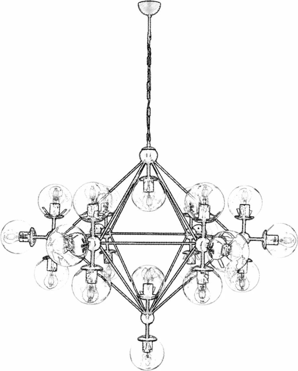 Llambë varëse moderne Opviq, AV-4258-21BSY, ngjyrë e zezë dhe antike