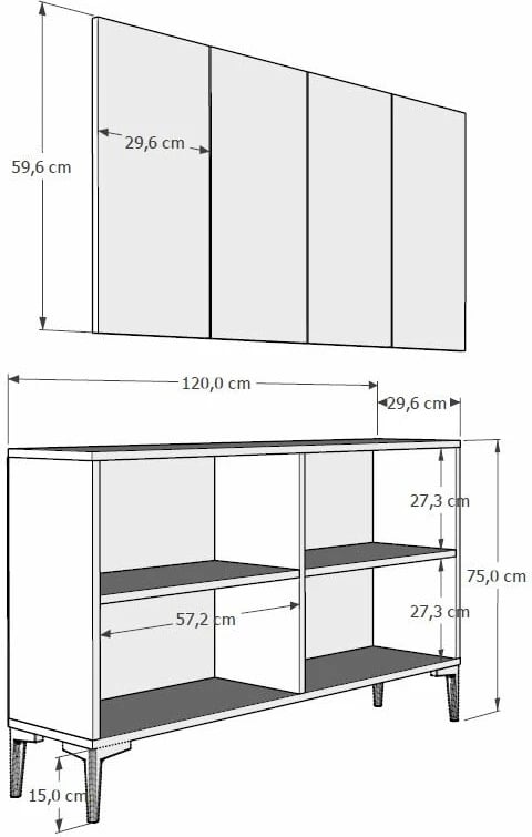 Konsolë Skye Decor, e bardhë, ari