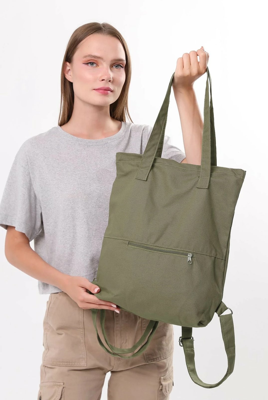 Çantë tote ngjyrë e gjelbër e errët, Zoozie Bags, 2101