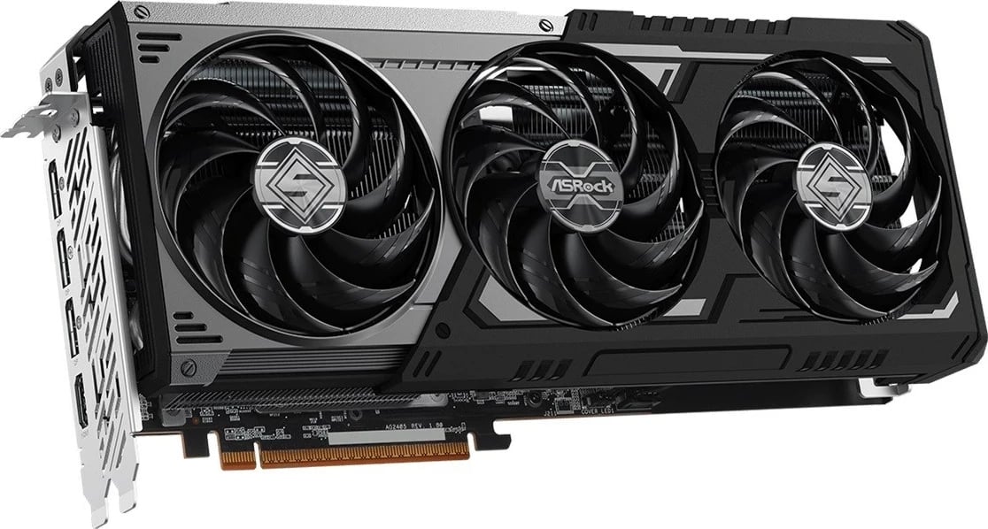 Kartë grafike ASRock AMD Radeon RX 9070 XT Steel Legend Dark, 16 GB, e zezë