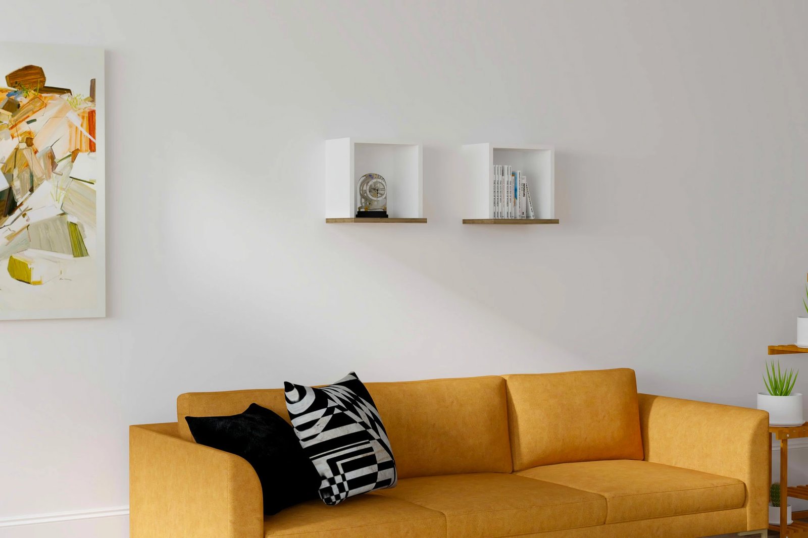 Raft muri Hanah Home, Sevima, bardhë dhe arre, set prej 2 copash