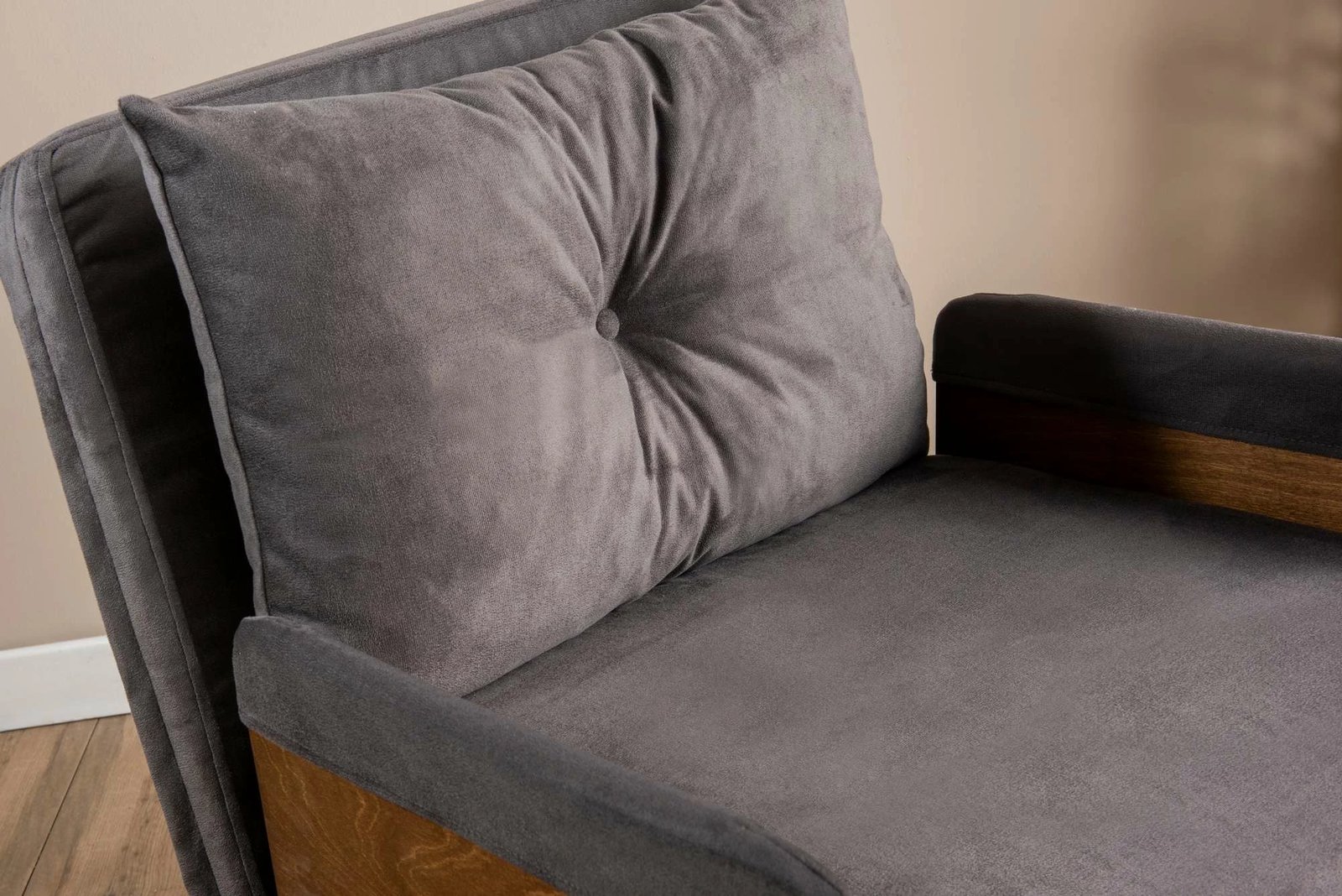 Krevat-karrige një vendës, Atelier del Sofa, Cosmo Single, ngjyrë gri