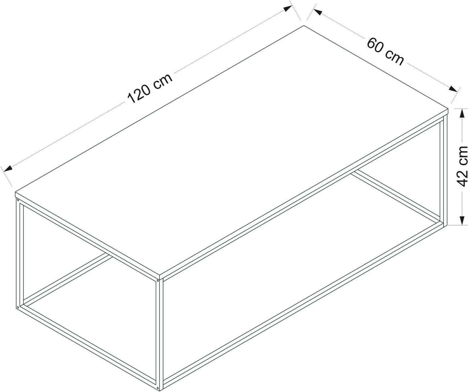 Tavolinë kafeje Skye Decor, ngjyrë antracit, Tiger