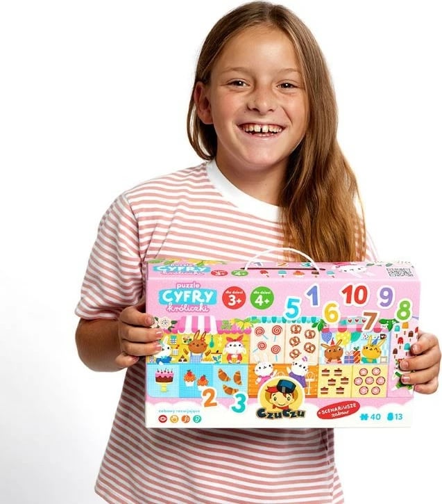 Puzzle edukativ CzuCzu Number Bunnies, 40 pjesë, për fëmijë, shumëngjyrësh