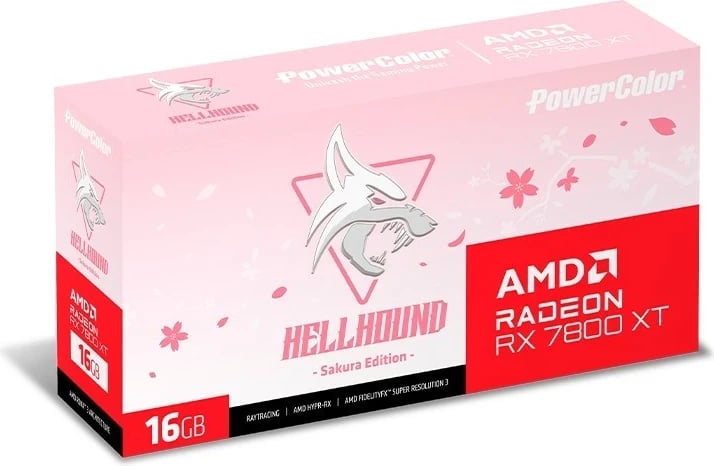 Kartelë grafike PowerColor Radeon RX 7800 XT Hellhound Sakura 16GB GDDR6, e bardhë Kartelë grafike PowerColor Radeon RX 7800 XT Hellhound Sakura 16GB GDDR6, e bardhë