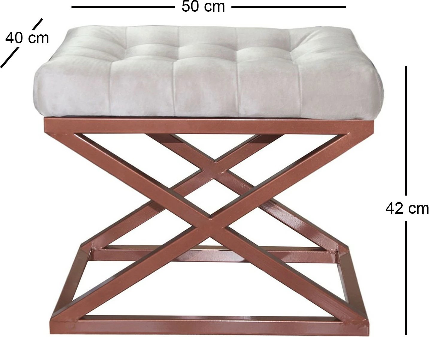 Puf Atelier del Sofa, ngjyrë bakri dhe e bardhë, Capraz