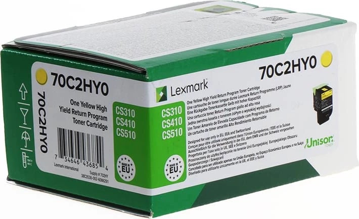Toner Lexmark 70C2HY0 rendiment i lartë 3000 faqe XL, e verdhë