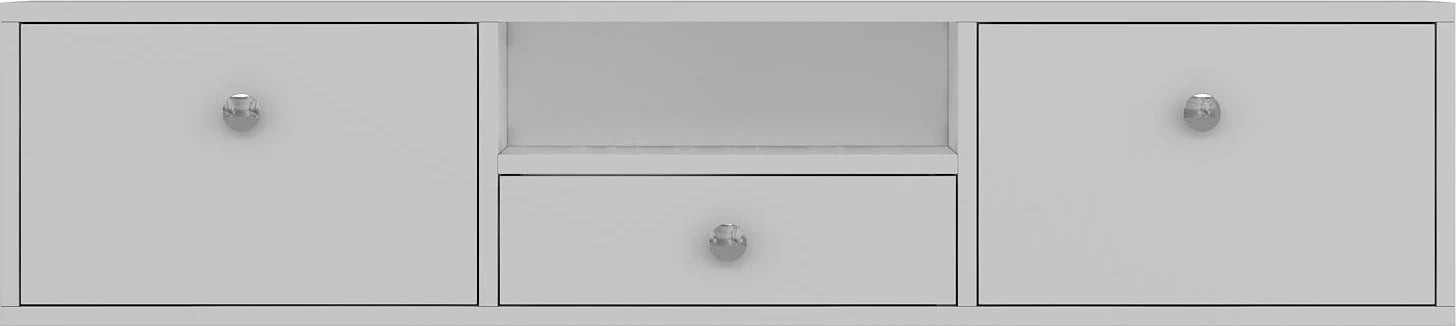 Komodë TV Skye Decor, 1301-DROP-1, e bardhë, argjend