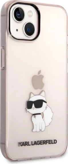 Mbështjellës Karl Lagerfeld Choupette për iPhone 14, Rozë