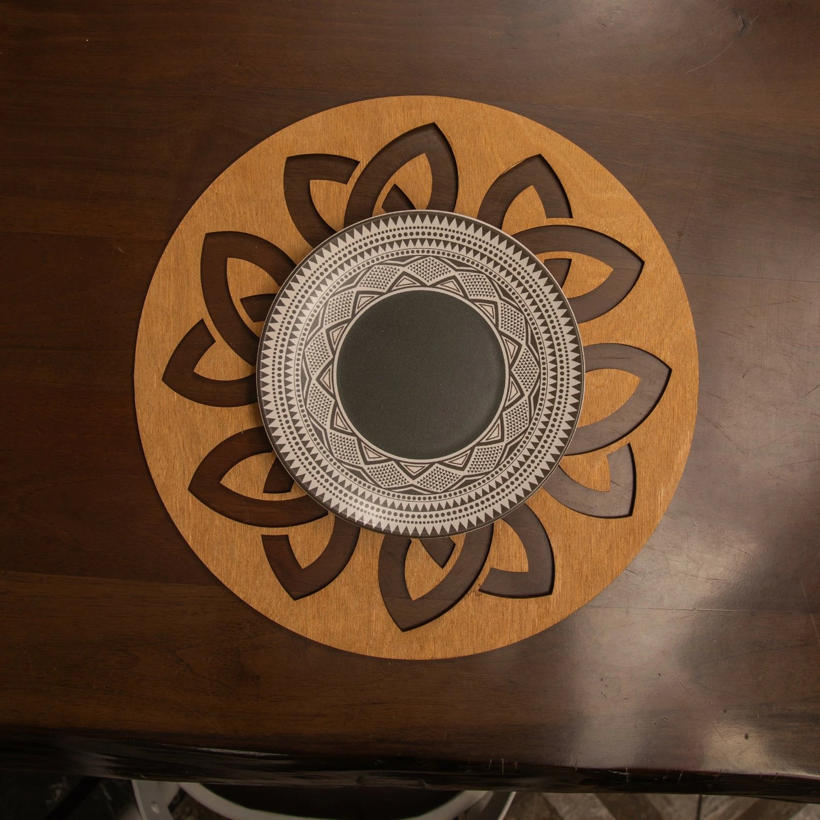 Set nënshkues tavoline prej druri, Hermia, Lugh, ngjyrë mjaltë, 4 copë