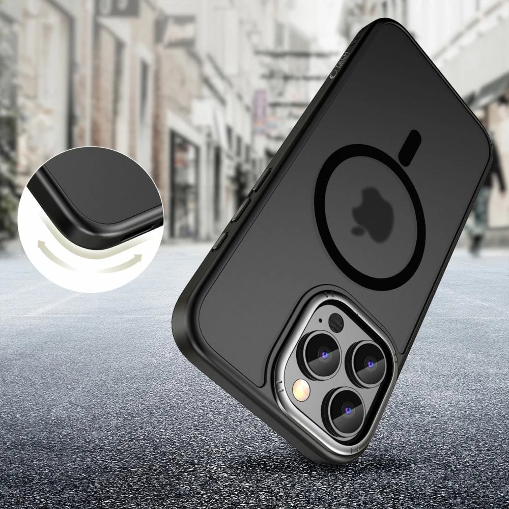 Mbështjellës Tech-Protect MagEdge për iPhone 16 Pro, MagSafe, gjysmë-transparent