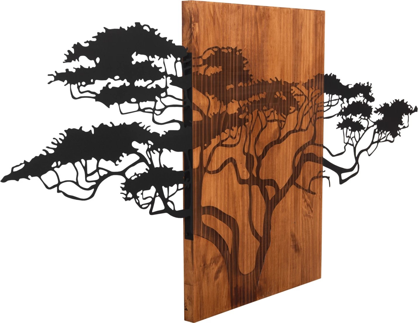 Dekor për mur, figurë peme, metal-dru, FH4653, 148x3x70 cm