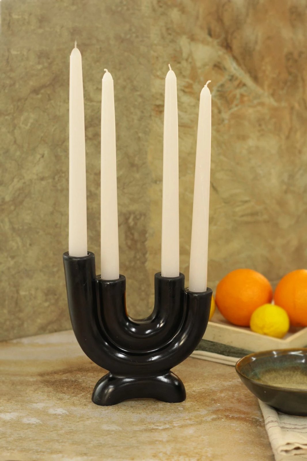 Set qiri mbajtës prej betoni, 5 copë, ngjyrë e zezë, Evila Originals, katër krahë