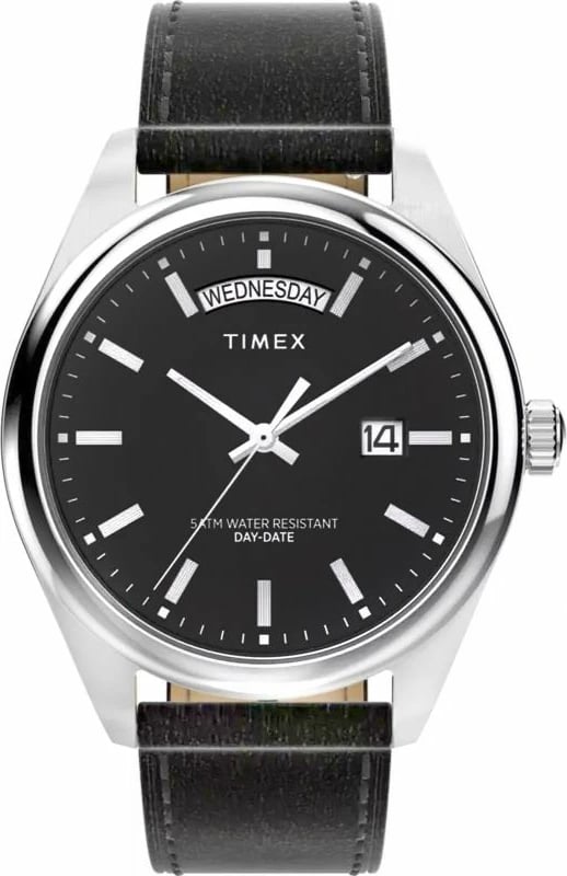 Orë dore për meshkuj Timex, e zezë