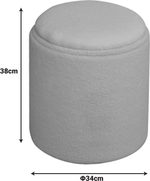 Tabure-trung Batur, stof boucle i bardhë, D34x38cm