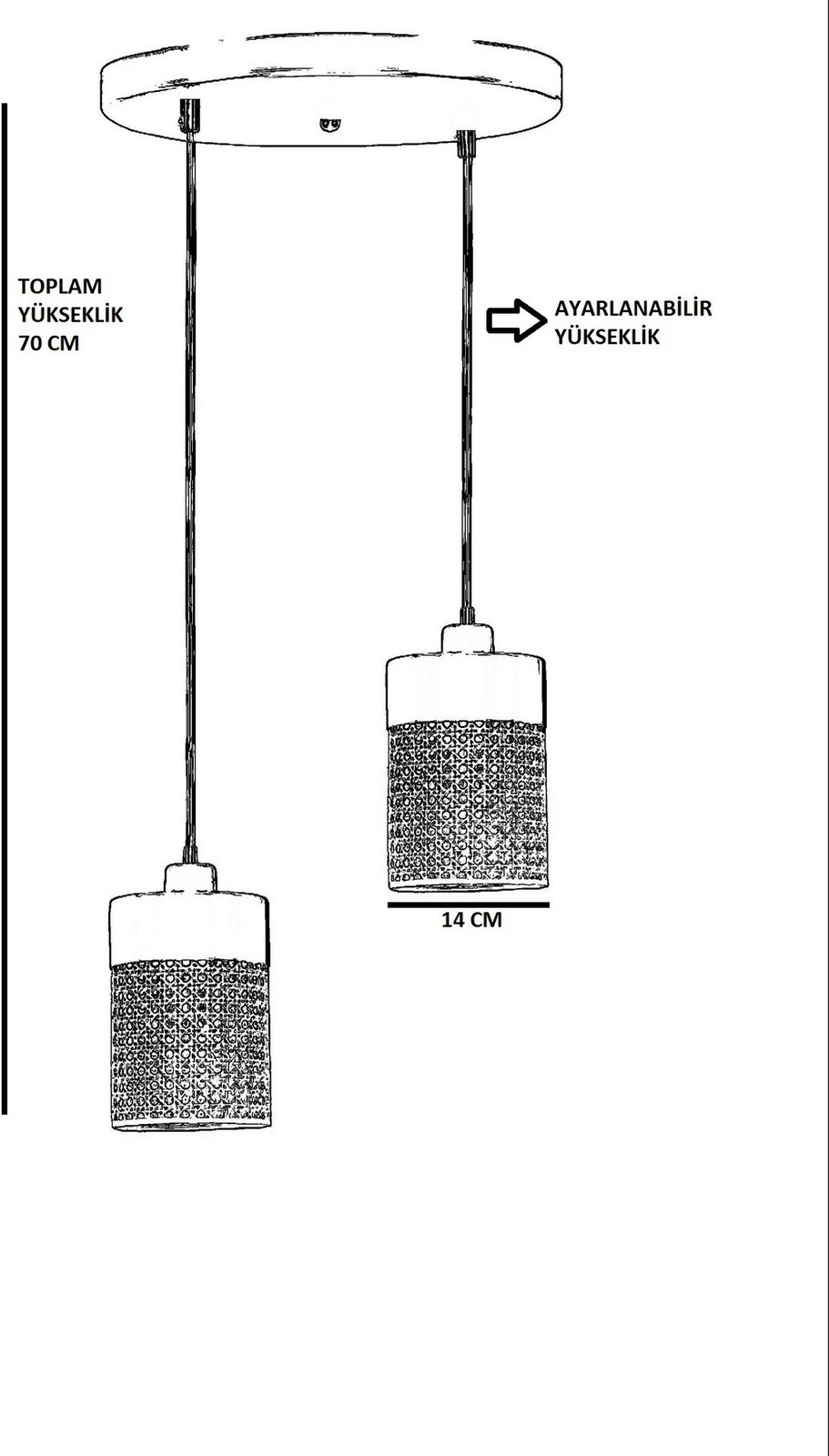 Llambë tavani Opviq Zeus 2, ratan dhe e zezë, tepsi