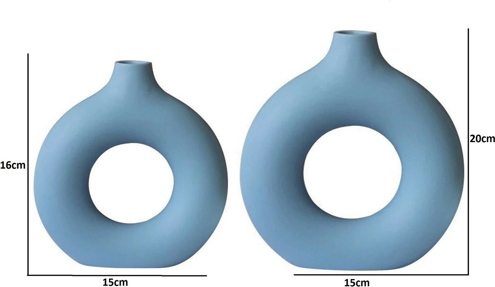 Set vazo skandinave, ngjyrë kaltër e çelët, Evila Originals, halka Set vazo skandinave, ngjyrë kaltër e çelët, Evila Originals, halka