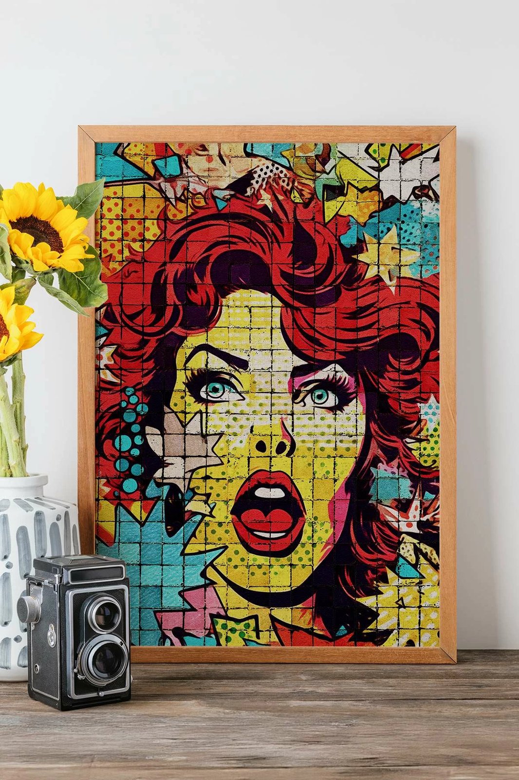 Pikturë dekorative me kornizë, Wallity Popmosaic20, shumëngjyrëshe, 33x48cm