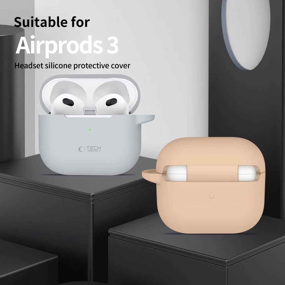 Mbështjellës Tech-Protect për AirPods 3, me karabiner, portokalli