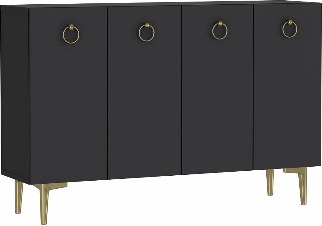 Konsolë Skye Decor, ngjyrë antracit, ari