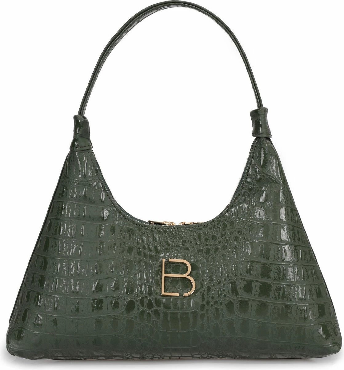 Çantë krahu Lucky Bees, model 505, ngjyrë jeshile krokodili