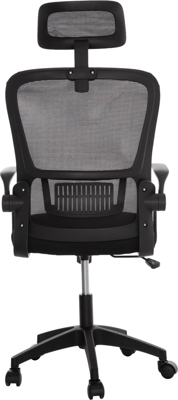 Karrige zyre BLAZER, material rrjete e zezë, krahë najloni të zinj, FH1205.01, 60.5x47x85.5cm