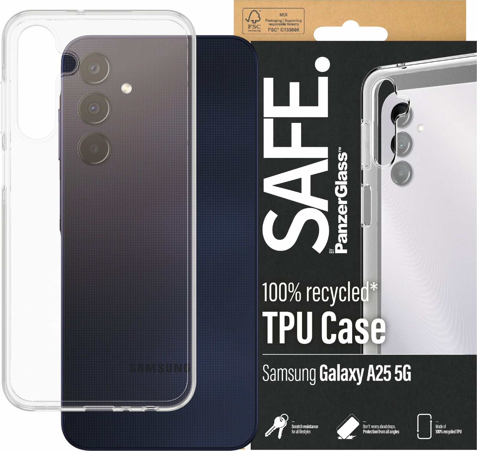Mbështjellës PanzerGlass Samsung A25 5G, transparent