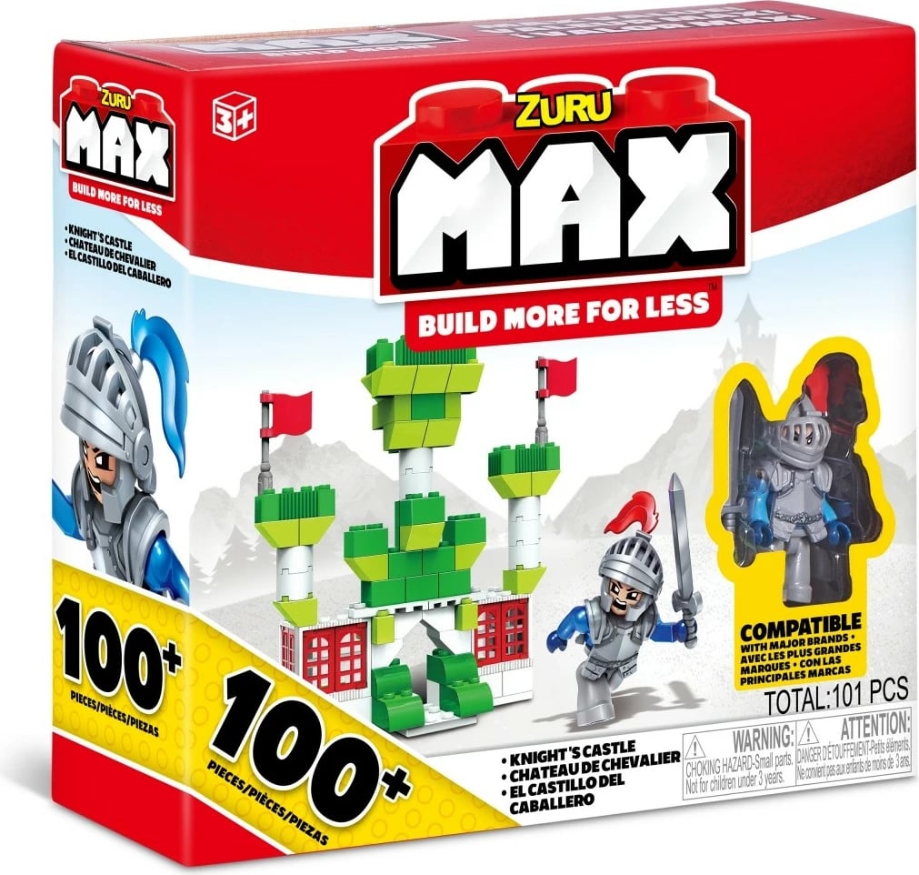 Set blloqe ndërtimi ZURU Max Build More, 100+ pjesë, me figurë, plastikë