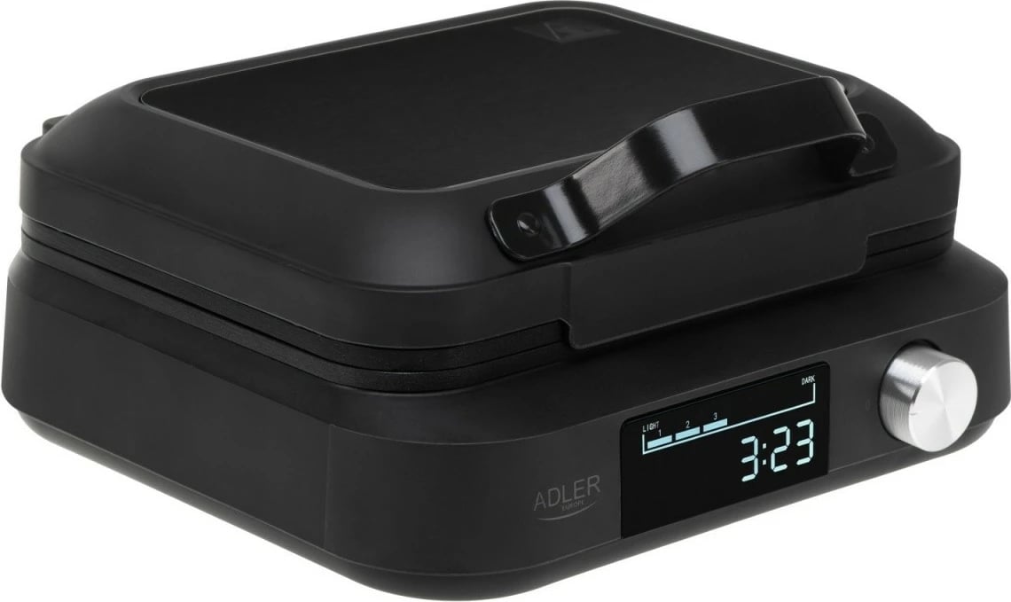 Aparat për waffle Adler AD 3087, me ekran LED, i zi