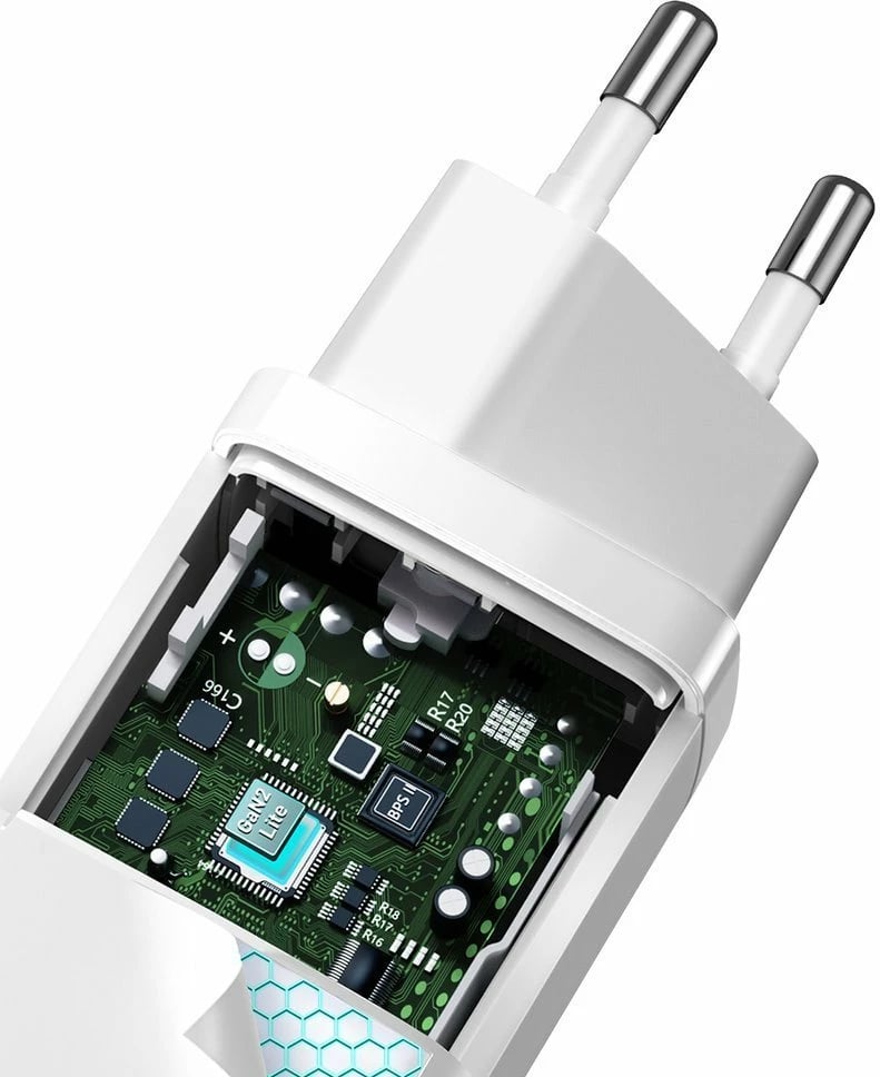 Karikues i shpejtë Baseus GaN2 Lite 65W, USB/USB-C, i bardhë