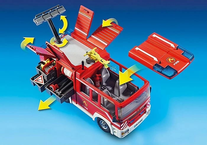 Set lodrash Playmobil City Action, automjet zjarrfikës, 9464, për fëmijë, kuq