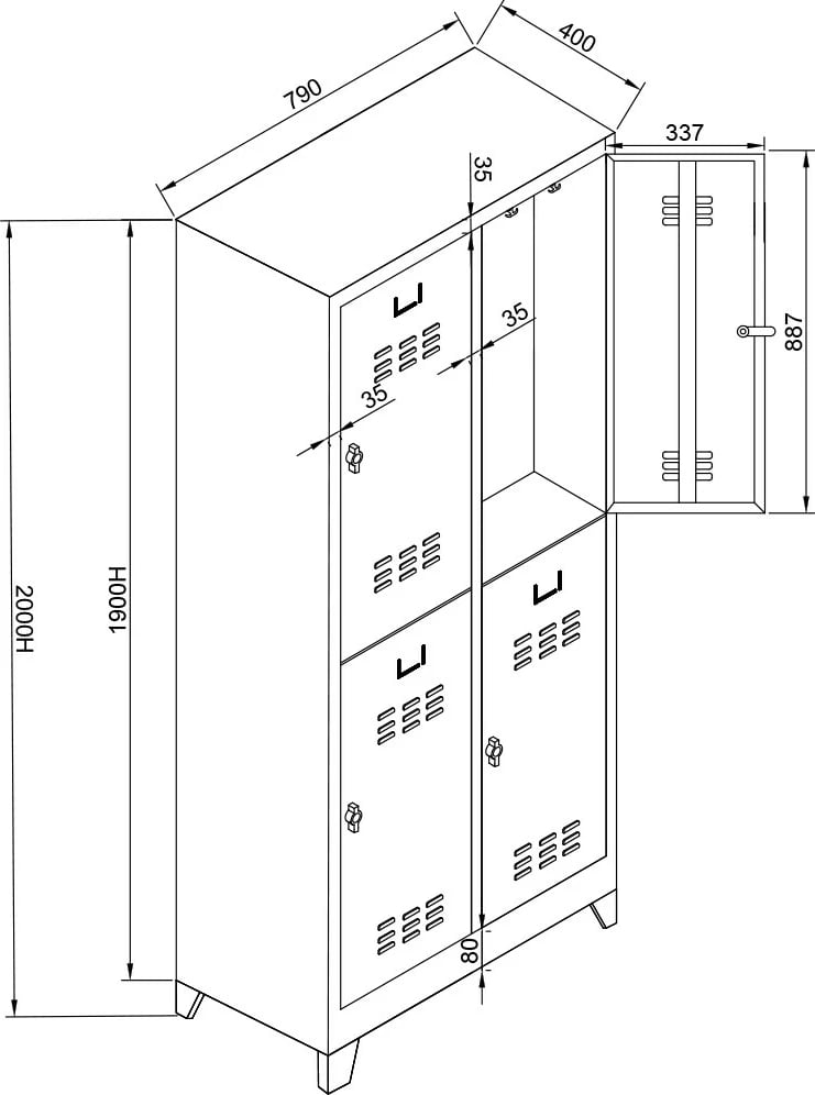 Dollap për ruajtje, ngjyrë gri-portokalli, Skye Decor, Js1013Tu