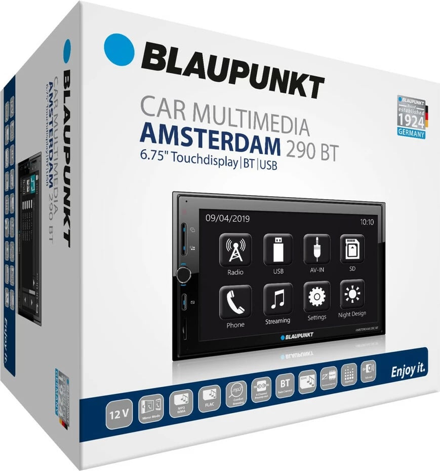 Radio Makine me Ekran Prekje (Touch) 6.8", Bluetooth dhe USB BLAUPUNKT AMSTERDAM 290BT