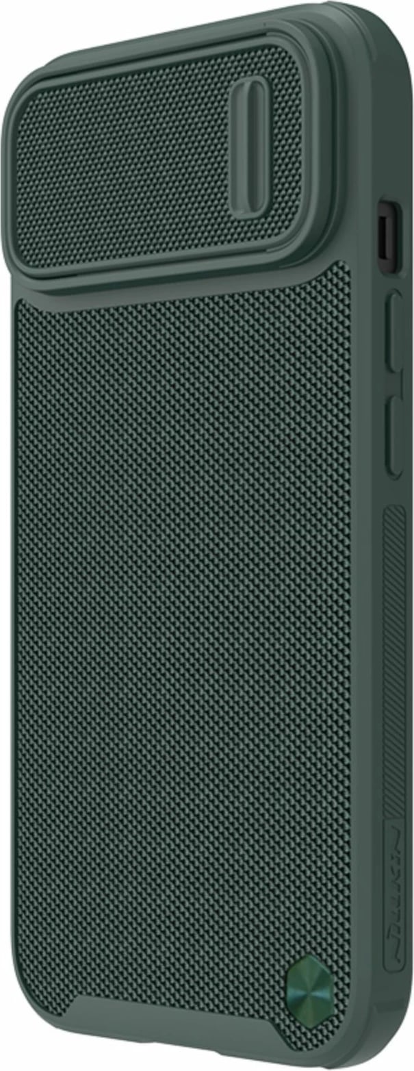 Mbështjellës Nillkin Textured S Case për iPhone 14 Pro Max me mbulesë kamere, e gjelbër e errët