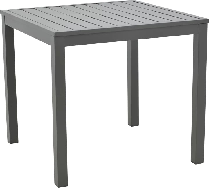 Tavolinë Kliton, alumin, ngjyrë gri e errët, 80x80x74cm