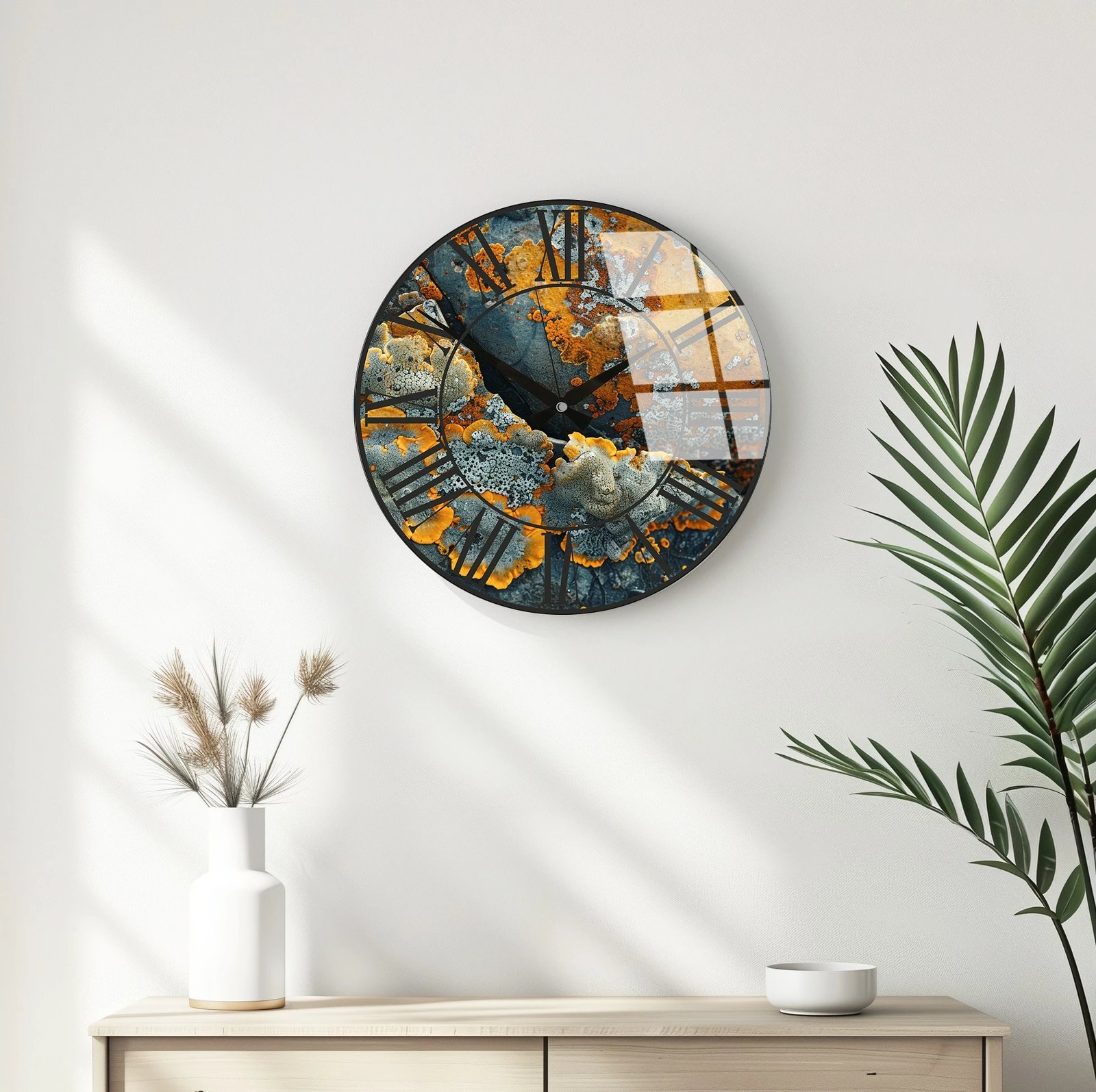 Orë muri dekorative prej qelqi, Wallity, Huhu330, 40x40cm